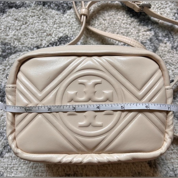Tory Burch Perry Bombe Mini Puffy Logo Crossbody Bag in Cream - Picture 7 of 12